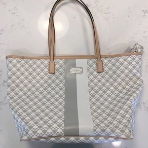 Matching grey and white Kate Spade tote and wallet